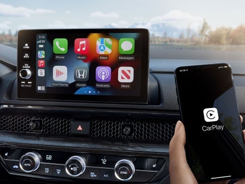 2025 Honda CR-V Hybrid close up view of apps on touchscreen