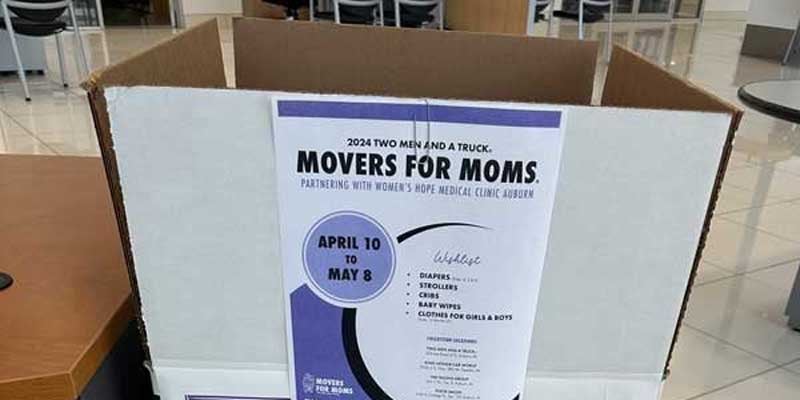 Movers for Moms drop off box at King Honda